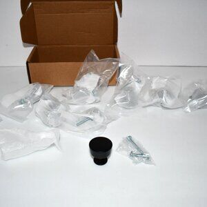 Rergy 10 Pack Cabinet Knobs, Matte Black Kitchen Cabinet Knobs, Black Round Knob